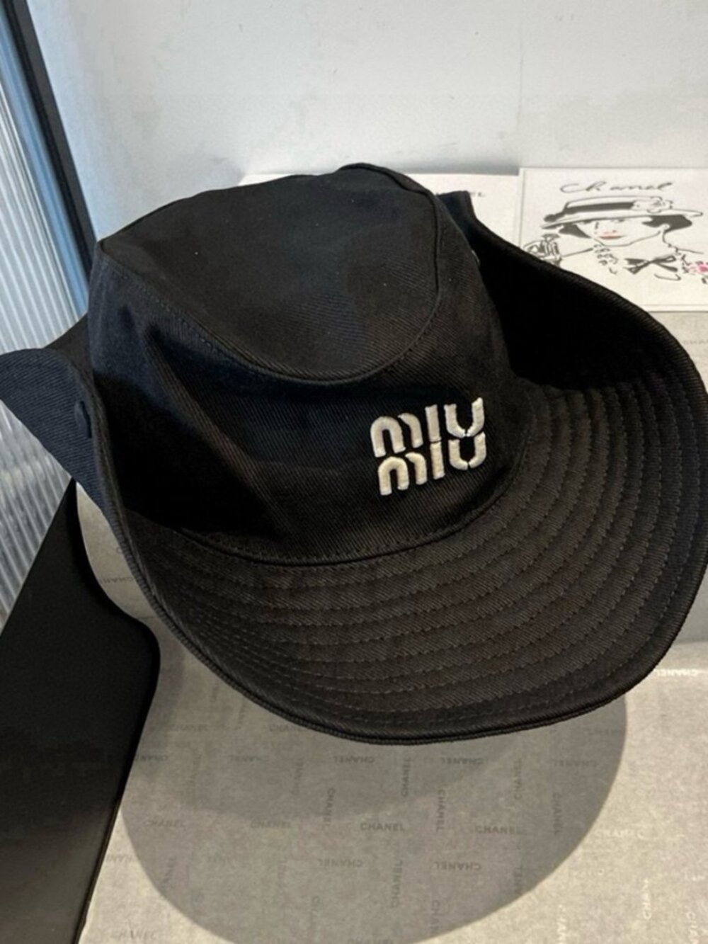 Miu Miu Embroidered Logo Bucket Hat